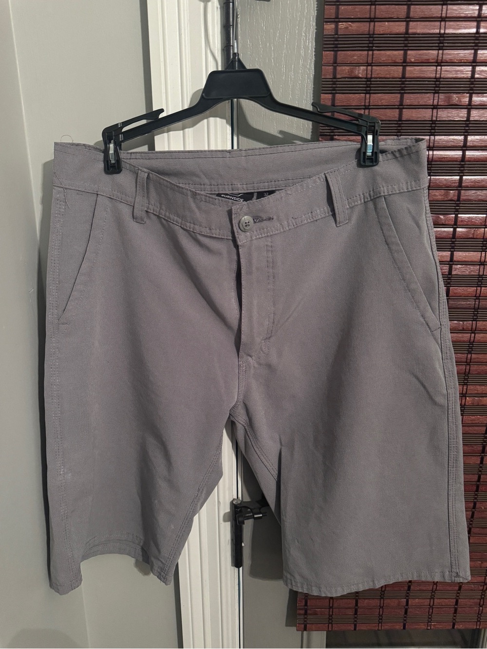 burnside Men's Light Gray Flat Front Casual Shorts